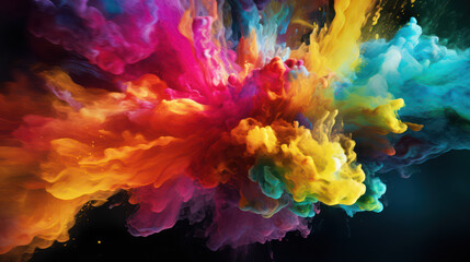 Canvas Print - abstract art unleashed: a modern background bursting with vibrant colors and colorful splashes