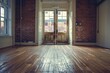 Vacant Loft Interior with Hardwood Floors and Brick Walls,Reflecting Startup Exit Opportunities