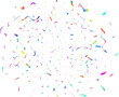 Colorful confetti on a transparent background. Festive background. Vector illustration