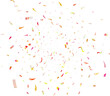 Colorful confetti isolated on transparent background. Festive vector illustration.
