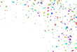 Colorful confetti on white background. Vector illustration. Holiday decoration.