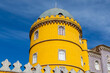Go.den a yellow Tower and Dome at Peña Palace, Sintra, Portugal 