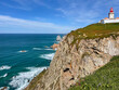 Panorama of Cabo da Roca Rocky Point on the Coast of Portugal and the Lighthouse High on the Cliff