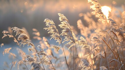 Wall Mural - Reed on wind close up
