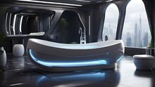  High-Tech Bathtub In A Sci-Fi Environment