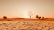 Arid dry land icon 3d