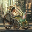 Empowered Transformation:A Woman's Joyful Journey in a Robotic Hummingbird-Inspired Wheelchair