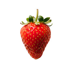 Strawberry fruit isolated on transparent background. PNG format