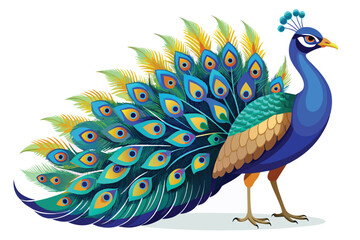 peacock vector on isolated background