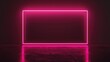A rectangular neon frame in hot pink pulsating gently around a simple quote about positivity