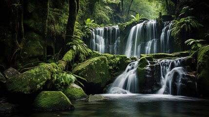 Wall Mural - waterfall in the forest.