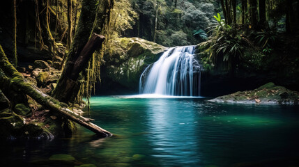 Wall Mural - waterfall in the forest.