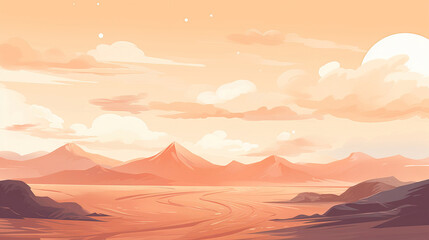 Wall Mural - sunset in the desert.