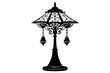 tiffany lamp wasarely style silhouette black vector illustration 