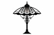 tiffany lamp wasarely style silhouette black vector illustration 