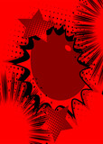 Fototapeta  - Red and black cartoon backdrop, comic book background. Retro vector comics pop art design.
