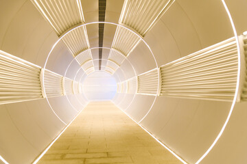 Canvas Print - Background of long futuristic tunnel