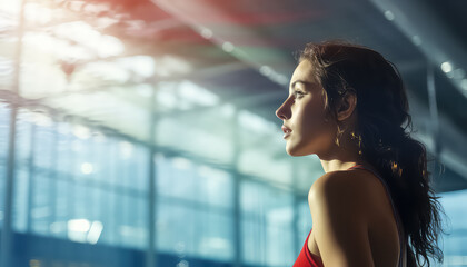 Wall Mural - Woman by the pool Sport Swimming