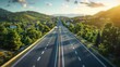 photorealistic highway on town background Generated with Ai tools