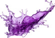 purple violet water splashing isolated on white or transparent background,transparency
