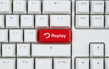 Wall Mural - Modern keyboard with replay button