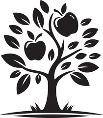 Wall Mural - Apple tree vector logo icon  silhouette  (79).eps