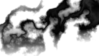 Aufkleber - Black smoke steam isolated transparent background. Fog and mist effect for text or space. Overlay with transparent background