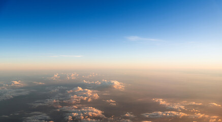Wall Mural - aerial view of sunset clouds