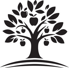 Sticker - Apple tree vector logo icon  silhouette  (161).eps