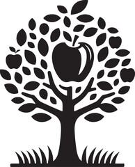 Sticker - Apple tree vector logo icon  silhouette  (167).eps