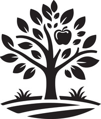 Wall Mural - Apple tree vector logo icon  silhouette  (168).eps