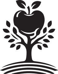 Wall Mural - Apple tree vector logo icon  silhouette  (214).eps