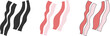 Bacon, bacon icon, realistic piece of bacon. Vector, design illustration. Vector.