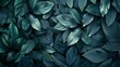 Abstract leaves in the background, a pattern that resembles nature's design. Green decoration, a representation of leaves and flora.