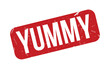 Yummy rubber grunge stamp seal vector