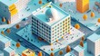 © CatNap Studio - Buildings, shops and architecture designed according to the three-dimensional isometric concept in a minimalist style.