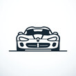 Sport car icon. Front view. Vector illustration