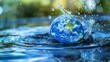 Saving water and world environmental protection concept.
