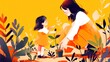 © Sasint - In a garden, a mom showing her child how to plant a seed, nurturing growth in nature and in life.