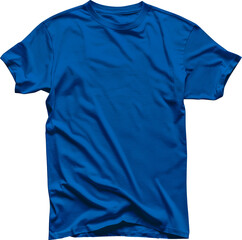 Wall Mural - Plain blue round neck t-shirt cut out png on transparent background