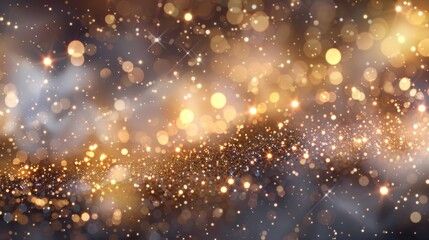 Wall Mural - Abstract bokeh christmas lights and glitter with blue and orange tones, perfect for festive backgrounds.