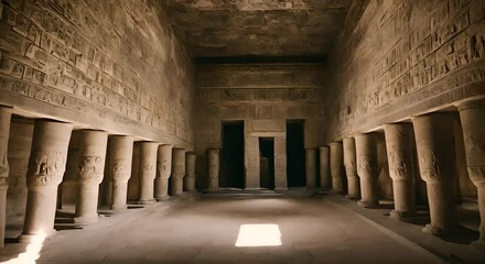 Poster - Interior of an Egyptian temple.