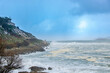 At Baiona - Spain -  on november 2023 - landscape of the coast of Galicia on Atlantic ocean
