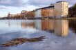 Building at Kungsholms strand reflection in water, Stockholm -Sweden