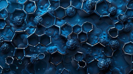 Close-up of a blue bubble-like structure creating a mesmerizing abstract background.