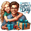 Happy Father's Day Cute Cartoon Image.