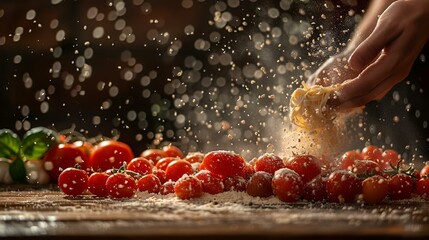 Sticker - Fresh tomatoes garnished with grated parmesan cheese, AI-generated.