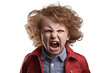 angry child angry with dissatisfaction , Isolated on a transparent background.