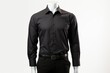 AI generated illustration of a black business shirt with belt on a mannequin
