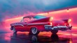 AI-generated illustration of Classic Cars Reimagined in Bold, Modern Hues